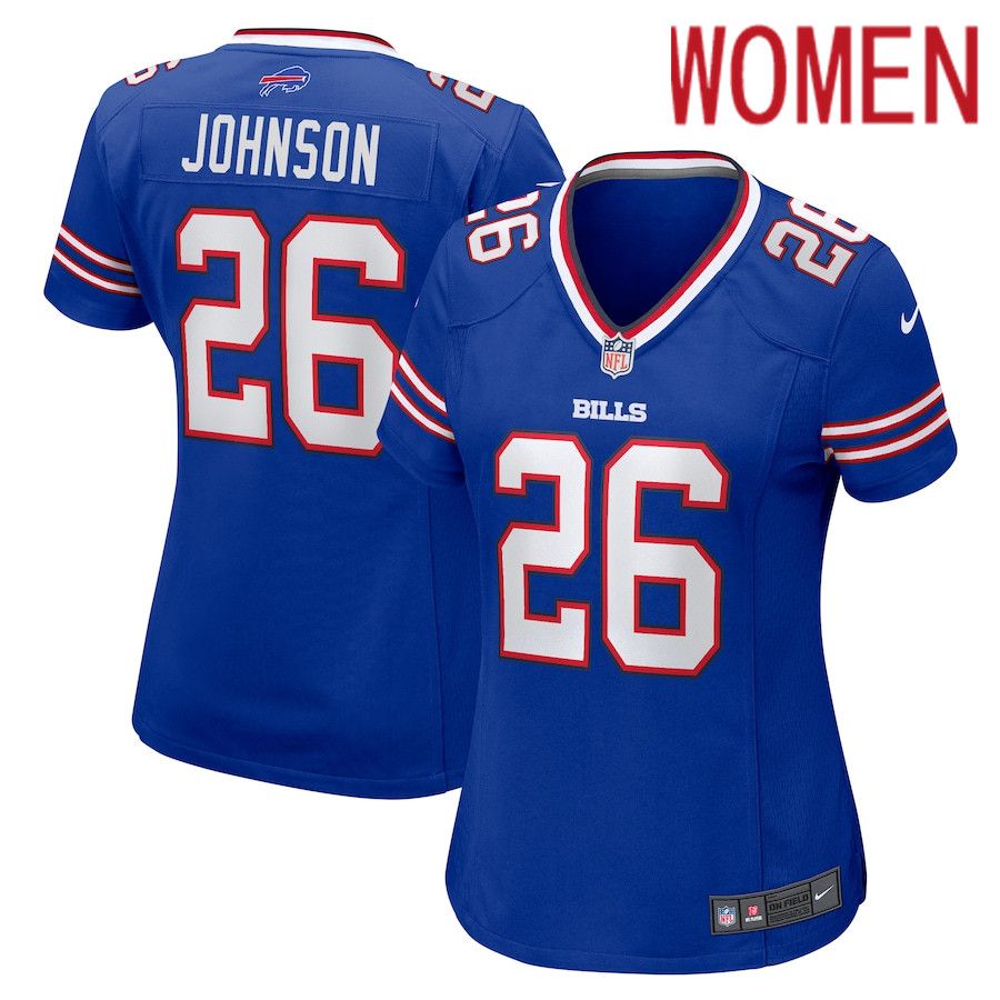 Women Buffalo Bills #26 Ty Johnson Nike Royal Team Game NFL Jersey